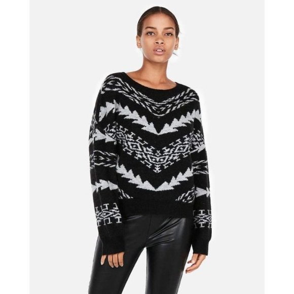 Express Miltered Geometric Pullover Sweater XS - Picture 1 of 3